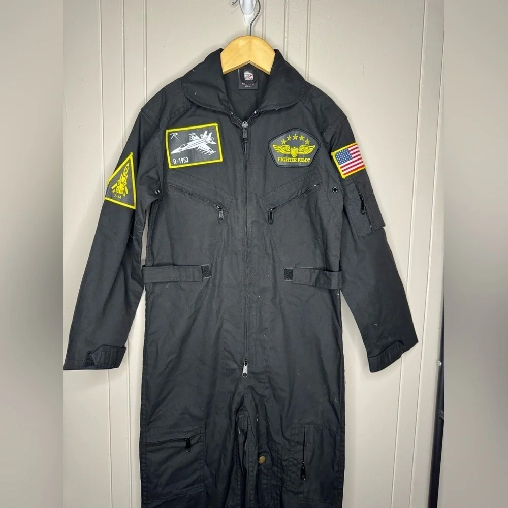 Rothco Black Flight Suit with Patches